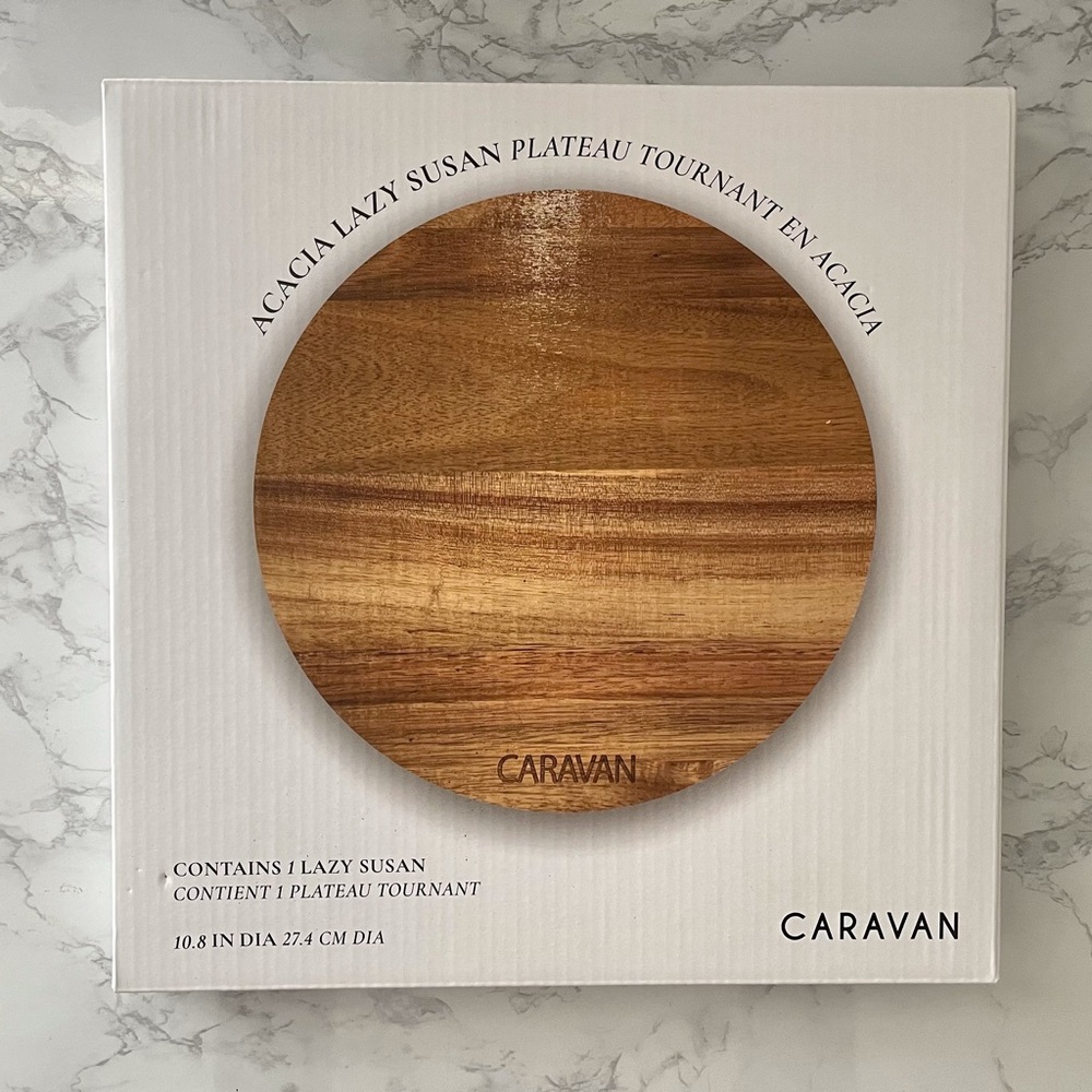 Lazy Susan Acacia Wood 10.8” Round NWT - Picture 10 of 10